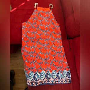 Lilly Pulitzer Orange and Blue Romper Size 14